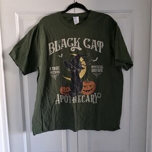 Port and Company Olive Black Cat Apothecary Tee